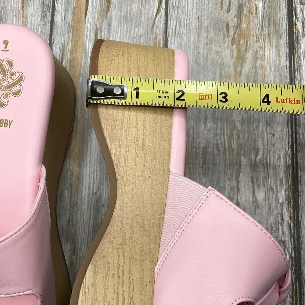Sam & Libby Pink Platform Double Bow Tie Comfy Dress Sandals Shoes Size 9